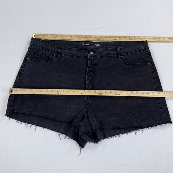 Old Navy Plus Women's Sky High A-Line Denim Jean Short 4X Washed Black - Picture 8 of 12